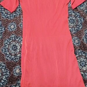 Nike Pink Ribbed Midi Dress